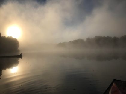 misty lake