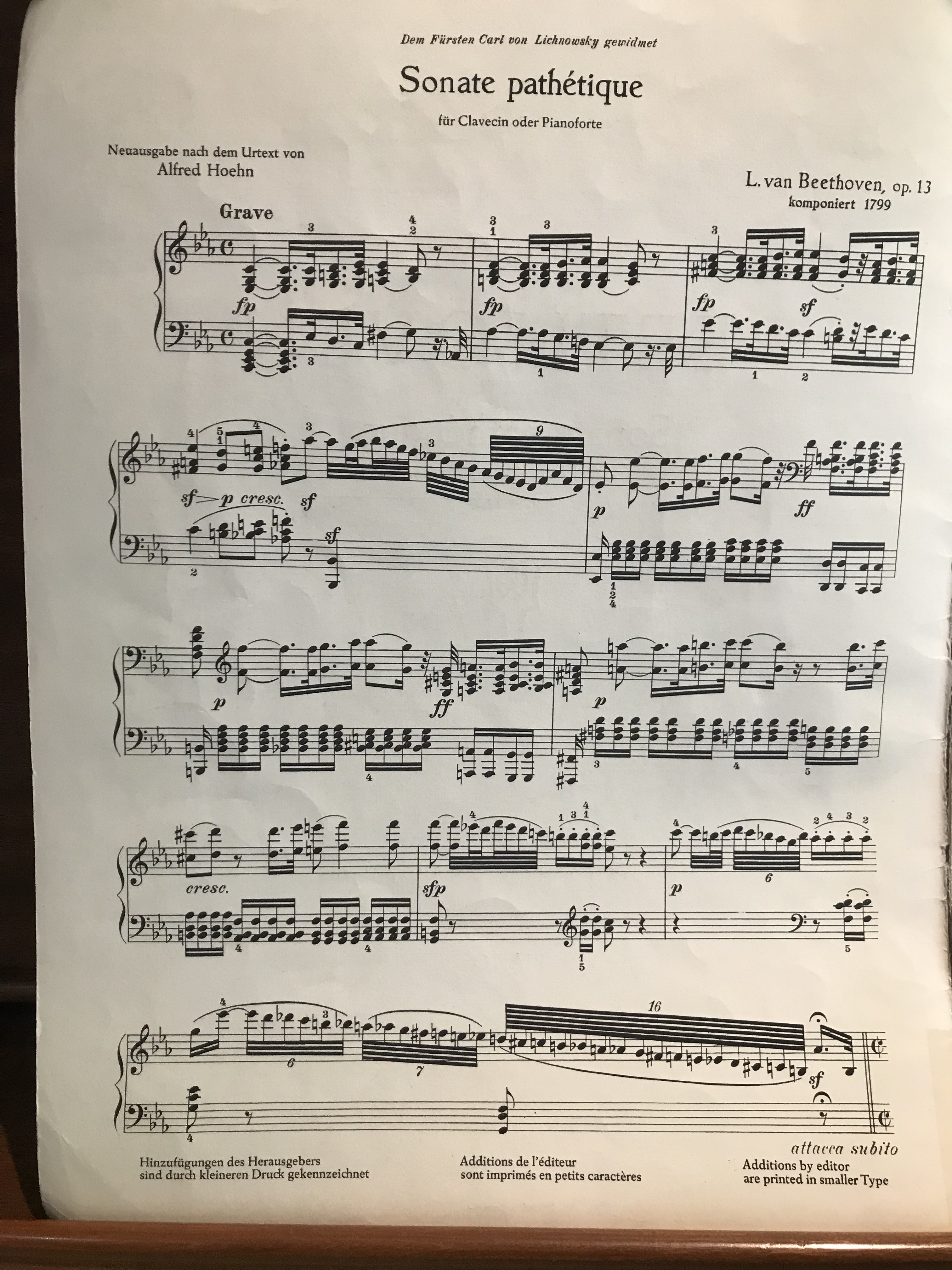 Sonata Pathetique score